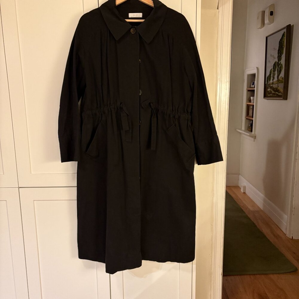 Black Oak + Fort 100% Cotton Trench Coat with Ties Large